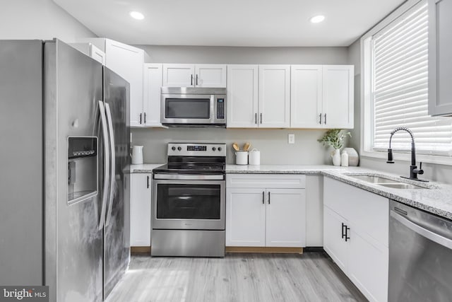 kitchen featuring white cabinetry, sink, and stainless steel appliances