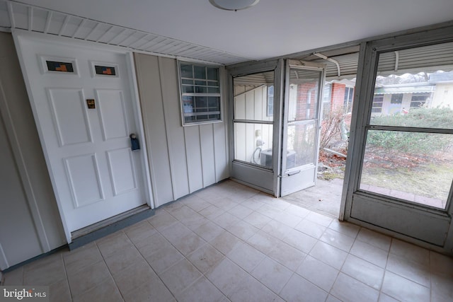 view of unfurnished sunroom