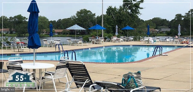 community pool with a patio