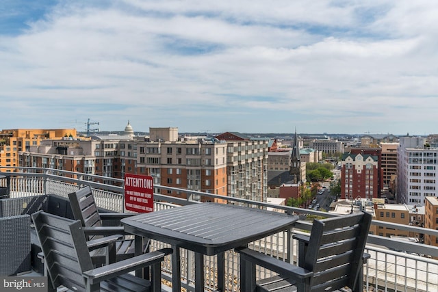 balcony with a city view