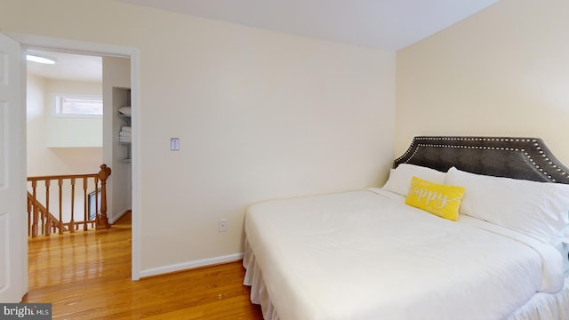 bedroom featuring light wood-type flooring