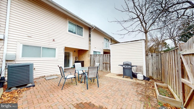 view of patio / terrace featuring area for grilling and central AC