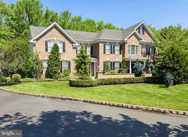 view of front of house featuring a front lawn