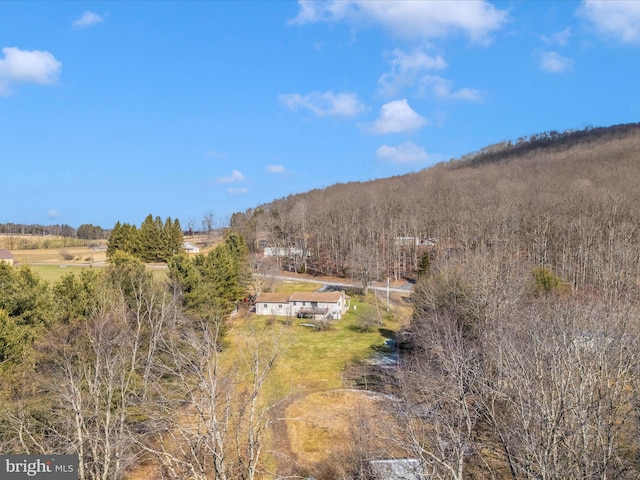 aerial view with a rural view