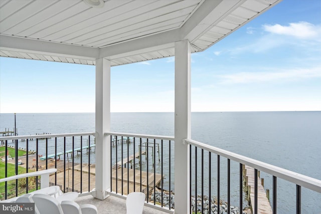 balcony with a water view