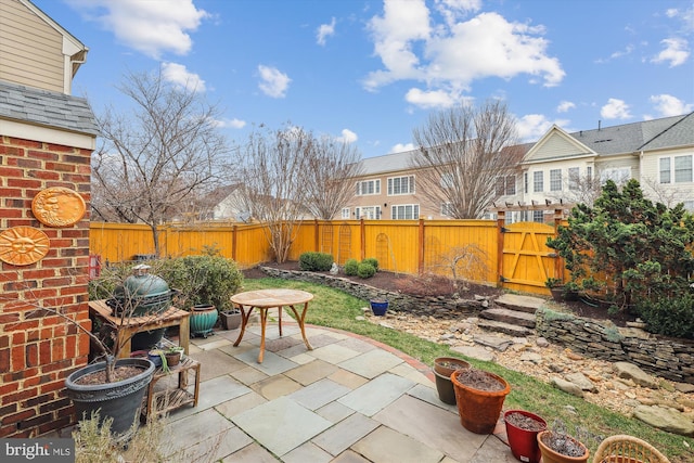 view of patio / terrace featuring a fenced backyard