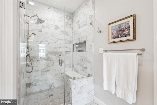 full bathroom with a shower stall