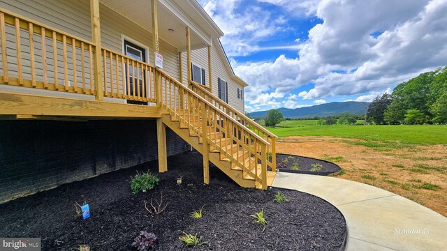 1390 Rivermont Dr, Front Royal, VA 22630 - view of property exterior featuring stairs and a mountain view