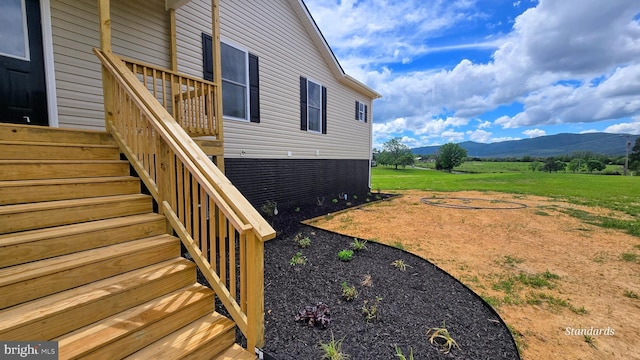 1390 Rivermont Dr, Front Royal, VA 22630 - view of yard with a mountain view and stairway