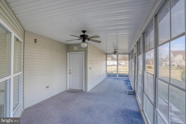 view of unfurnished sunroom