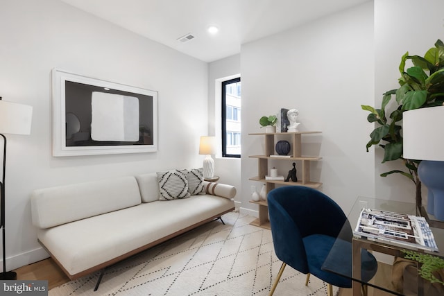 office featuring light wood-type flooring