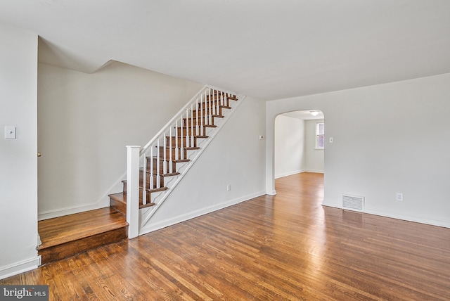 unfurnished living room with wood-type flooring