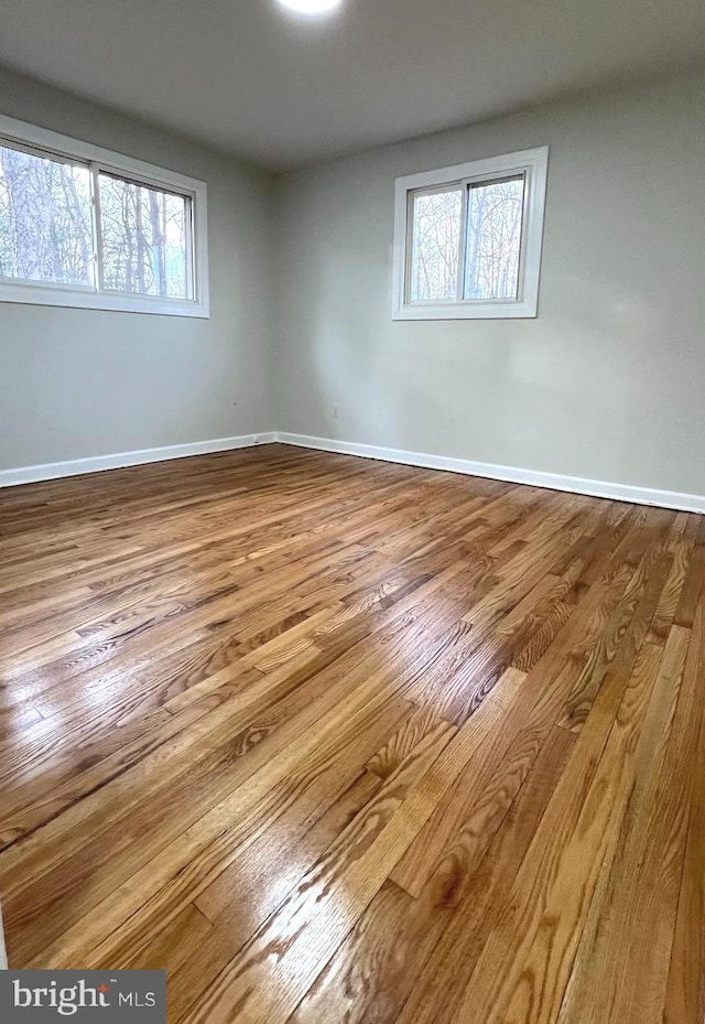 empty room with a healthy amount of sunlight and light wood-type flooring