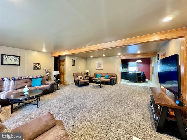 view of carpeted living room