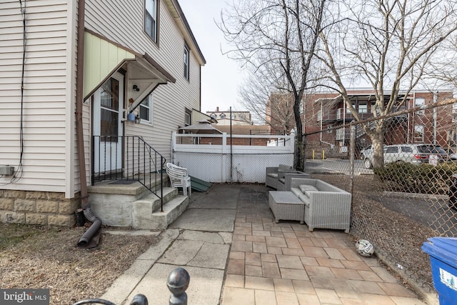 view of patio featuring an outdoor living space