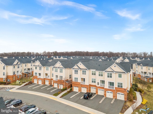 bird's eye view with a residential view