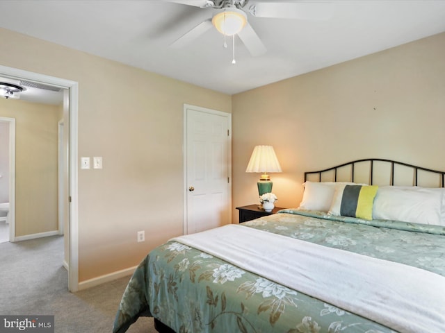6852 Fielding Ct, Frederick, MD 21703 - bedroom with carpet flooring, baseboards, visible vents, and ceiling fan