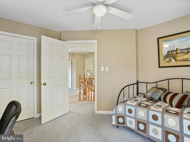 6852 Fielding Ct, Frederick, MD 21703 - bedroom featuring baseboards, carpet flooring, and ceiling fan
