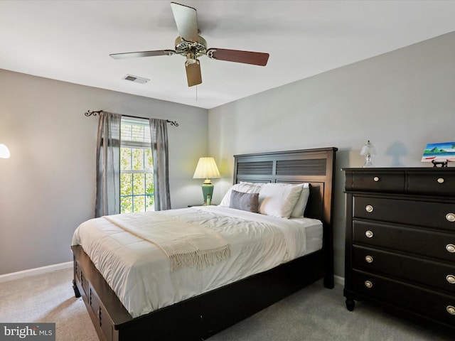6852 Fielding Ct, Frederick, MD 21703 - bedroom featuring visible vents, baseboards, ceiling fan, and light colored carpet