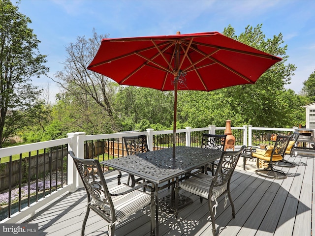 6852 Fielding Ct, Frederick, MD 21703 - wooden terrace featuring outdoor dining area