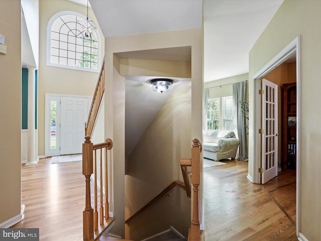 6852 Fielding Ct, Frederick, MD 21703 - interior space with wood finished floors and lofted ceiling