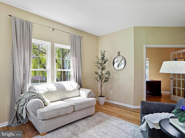 6852 Fielding Ct, Frederick, MD 21703 - living area featuring baseboards and wood finished floors