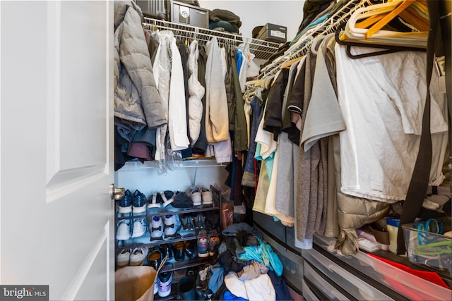 view of walk in closet