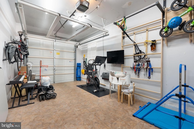 garage featuring a garage door opener