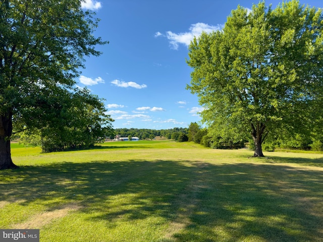 view of property's community featuring a lawn