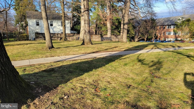 view of yard with fence