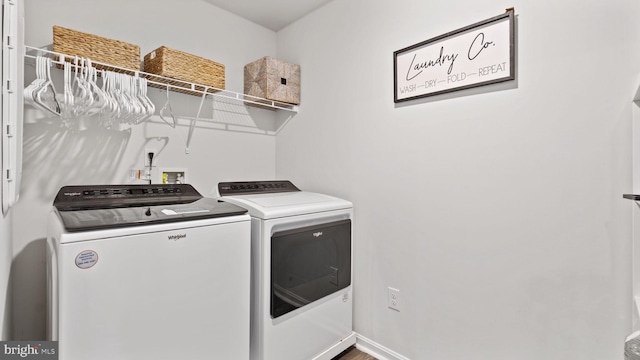 18075 Coolidge Ln, Bowling Green, VA 22427 - clothes washing area featuring washing machine and dryer