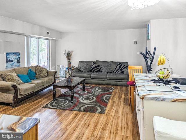 living room featuring hardwood / wood-style floors