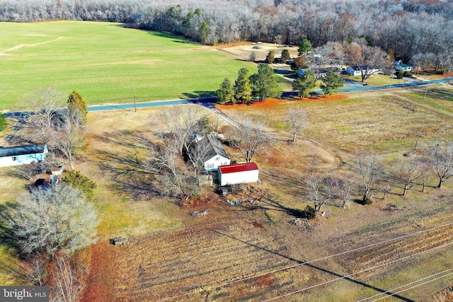 bird's eye view featuring a rural view