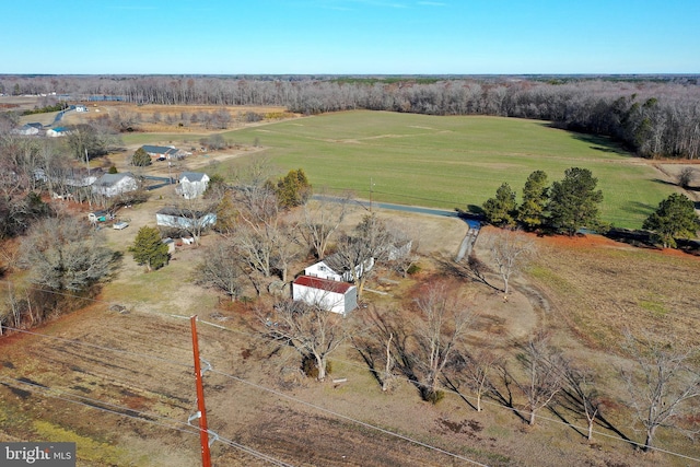 drone / aerial view featuring a rural view