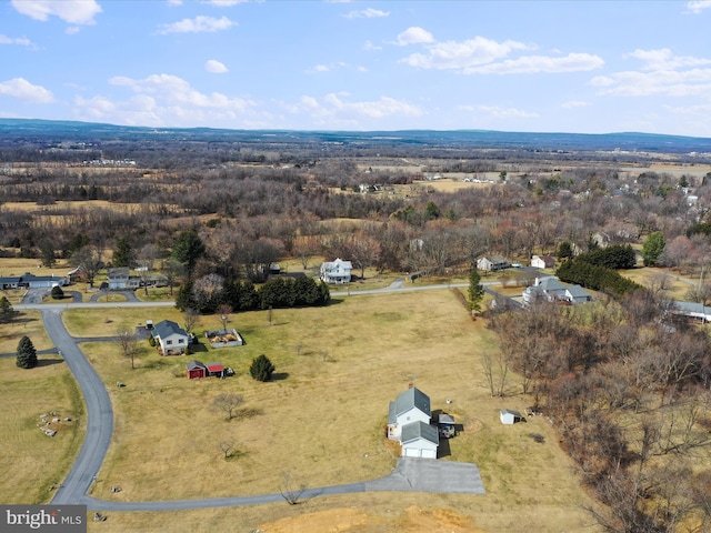 aerial view featuring a rural view