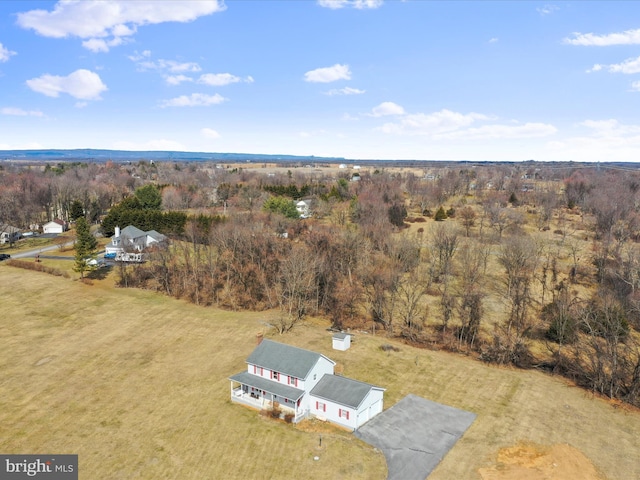 bird's eye view featuring a rural view