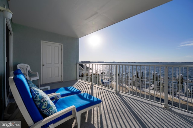 balcony with a water view