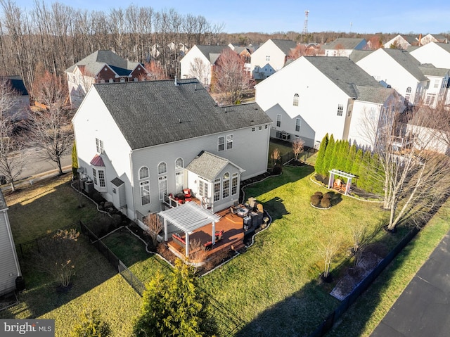 birds eye view of property featuring a residential view