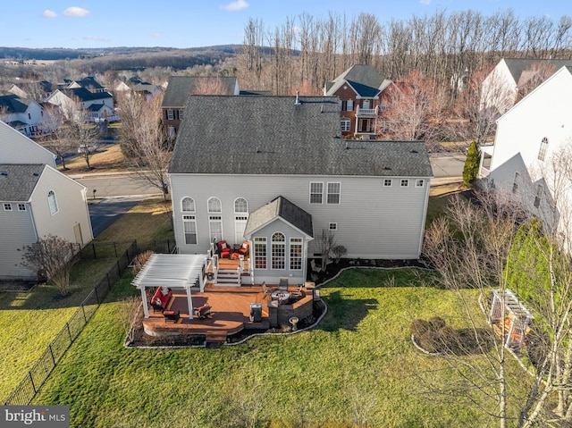 drone / aerial view with a residential view