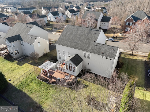 bird's eye view with a residential view