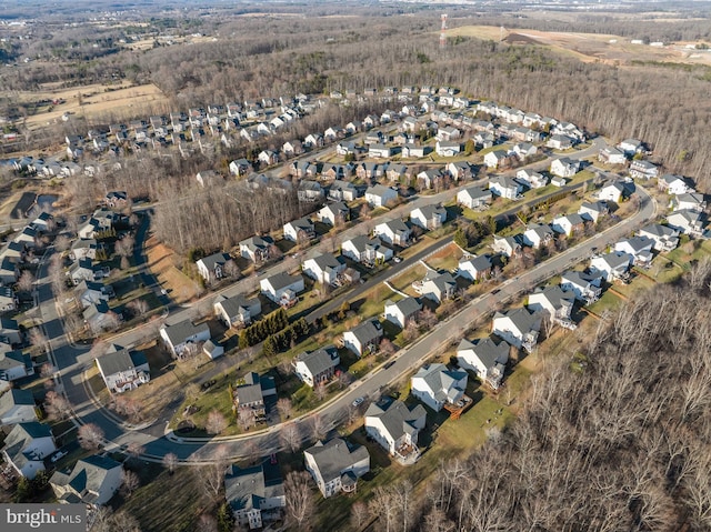 aerial view with a residential view