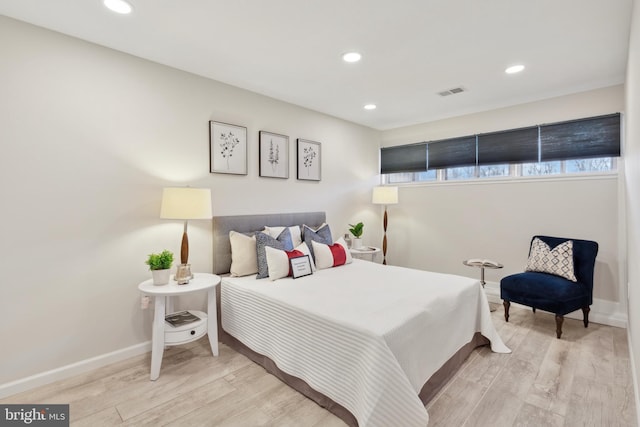 bedroom featuring light hardwood / wood-style flooring