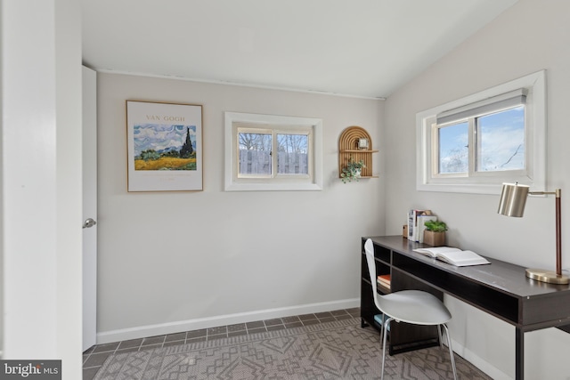 home office featuring plenty of natural light