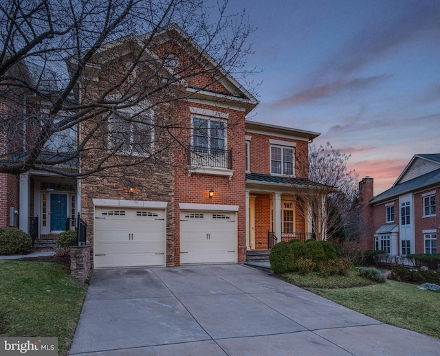 front of property featuring a garage