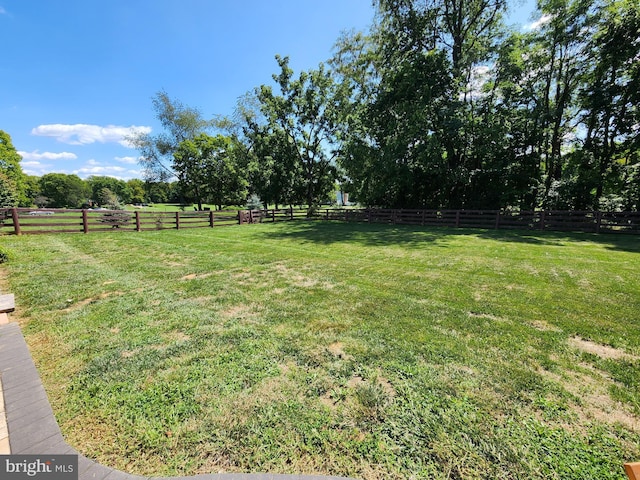 view of yard featuring a rural view