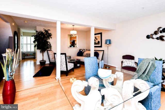 living room featuring wood-type flooring