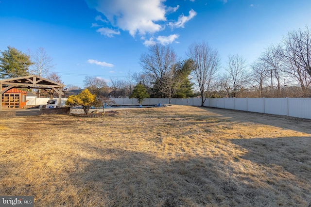 view of yard featuring a gazebo