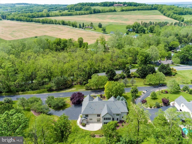 drone / aerial view featuring a rural view