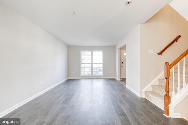 interior space with dark hardwood / wood-style flooring