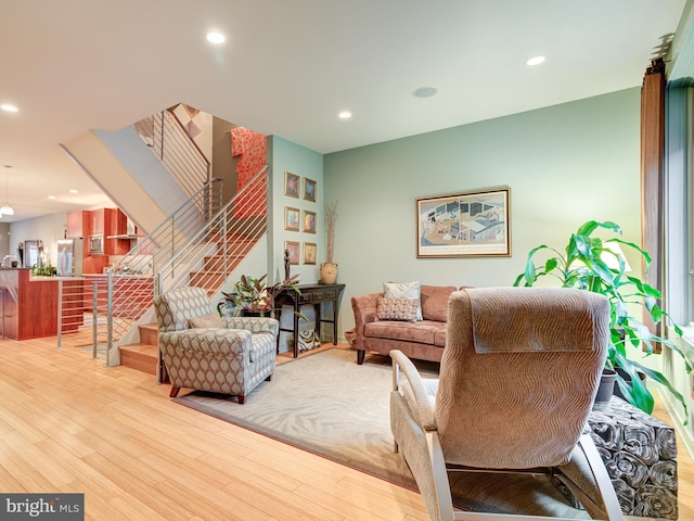 living room featuring hardwood / wood-style flooring